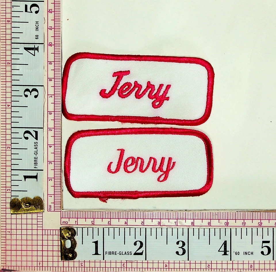 Jerry Name Tag Uniform Hat Vest Jacket Patch Crest Applique Badge Lot Of 2 - Image 1 of 1