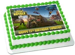 Fortnite Battle Royale Edible Wafer Cake Topper Image Quarter Sheet (8x10.5") - Picture 1 of 1