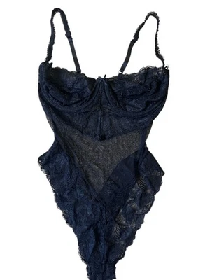 Victoria's Secret One Piece Teddy Negligee Mujer 34D Negro Encaje Romance Bruja Foto 1 de 4