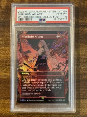 MTG✨NIBELHEIM AFLAME Woodblock Borderless FOIL✨FIN Final Fantasy PSA 10 MYTHIC - Image 1 of 4