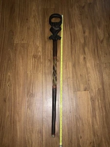 Tribal African Hand Crafted Wood Walking Stick Cane Carved Lion. 37” - Bild 1 von 6