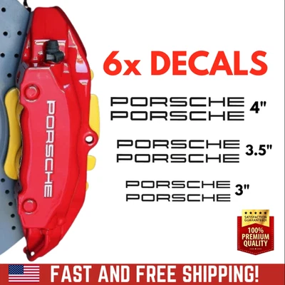 6x BOXSTER CAYENNE Decals fits PORSCHE PANAMERA MACAN Brake Caliper Stickers - Image 1 of 4