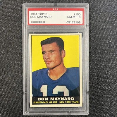 Don Maynard PSA 8 150 1961 Topps New York Titans Football - Image 1 of 2