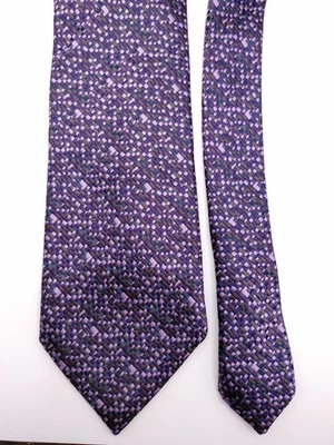 Corbata TOM FORD Italia Para Hombres Tejida de Seda Púrpura Gris Claro Lavanda Tejido Cuadros Foto 1 de 4