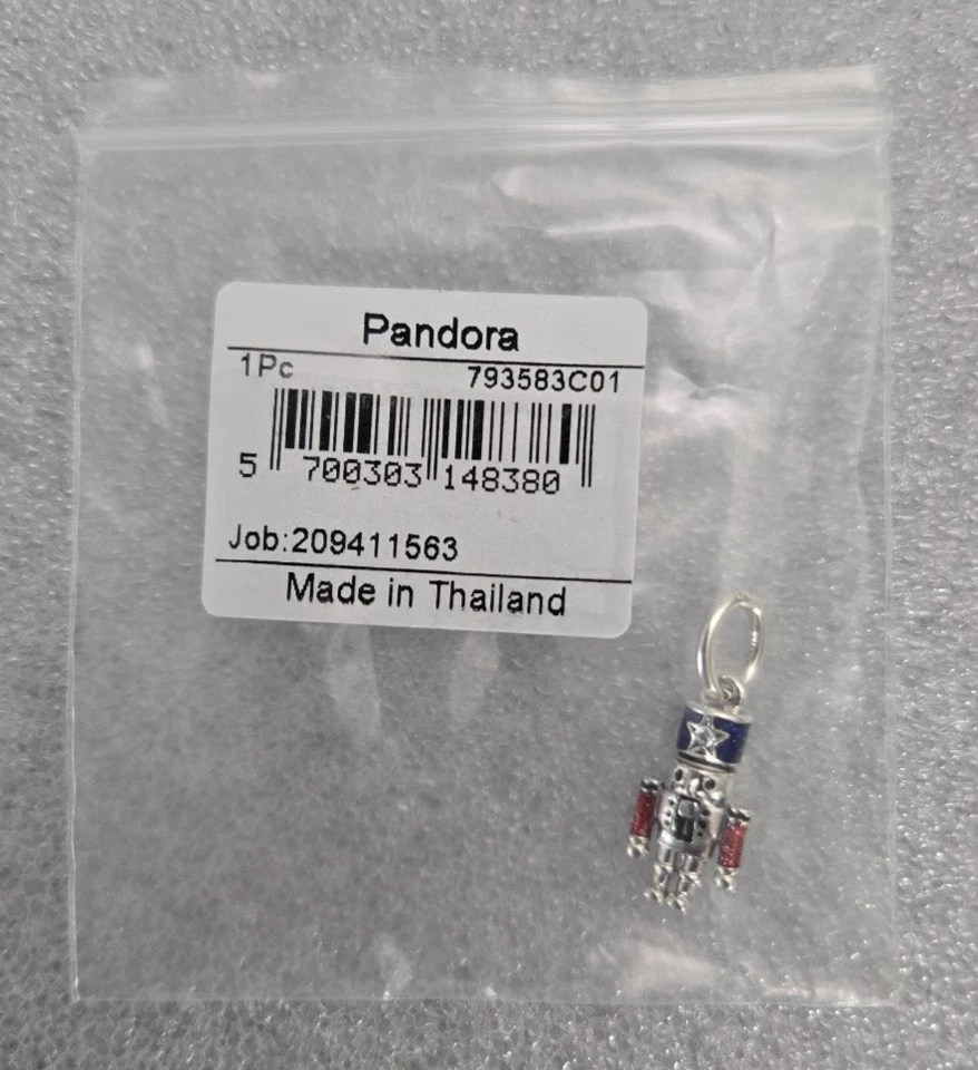 Pandora #793583C01 Movable Nutcracker Enamel Sterling Silver Dangle Charm