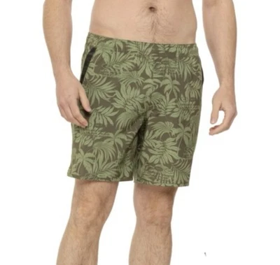 RVCA Kevin EW 17” Hybrid Shorts/Swim Army Green Floral Mens Size L NWT $66 - Image 1 of 4
