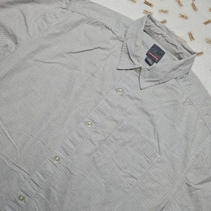 Quiksilver Mens Button Down Shirt Plaid Gray Short Sleeve Pocket Casual - Picture 1 of 18