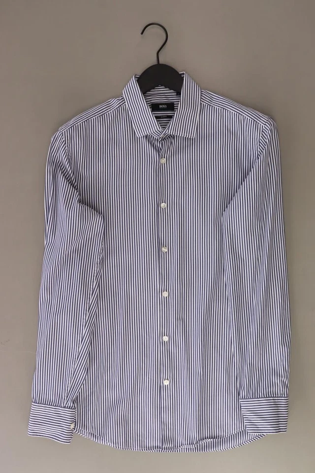 ✨ BOSS by Hugo Boss camicetta per uomo taglia Hemdgröße 40, M, 50 rigato blu ✨ - Immagine 1 di 4