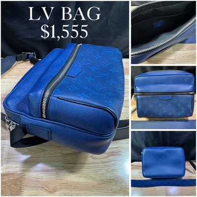Bolso de hombro LOUIS VUITTON mensajero exterior PM azul taigarama Foto 1 de 4