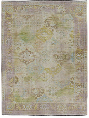 Linon Logan Mersin Polyester 2' X 3' Accent Rug in Lilac and Green - Image 1 of 4