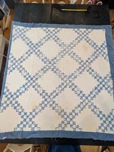 Antiker Cutter Quilt Primative 77" x 82" Handarbeit Patchwork - Bild 1 von 12