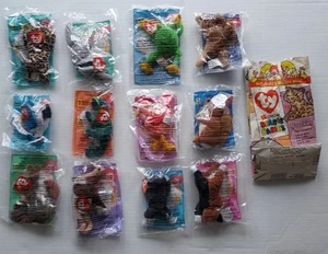 1999 TY McDonalds Teenie Beanie Babies Happy Meal Toys Set of 12/ Happy Meal Bag - Picture 1 of 22