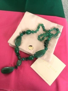 LOLA ROSE Green Gemstone Necklace - 20 - 26” - With Pouch - Picture 1 of 6