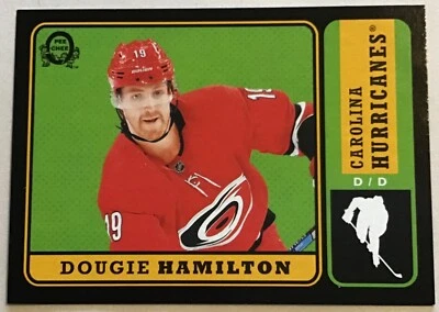 2018-19 DOUGIE HAMILTON O-PEE-CHEE BLACK BORDER PARALLEL #608 HURRICANES #27/100 - Image 1 of 2