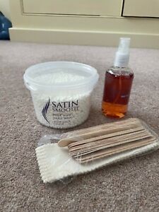 Satin Smooth Pure White Hard Wax Tub + Calm & Prepare Lotion Spray & Wood Sticks