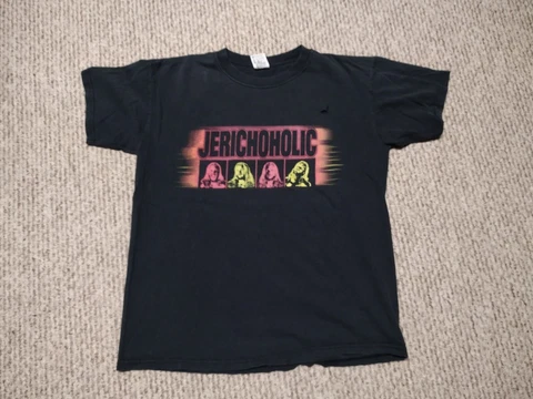 Rare Vintage 2000 Y2J Chris Jericho Jerichoholic 12 Steps Shirt L WWF WWE AEW Cover