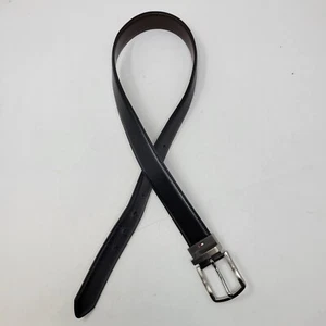 Tommy Hilfiger Belt Mens 30-32 Small Leather Black Brown Golf Logo Adult - Picture 1 of 3