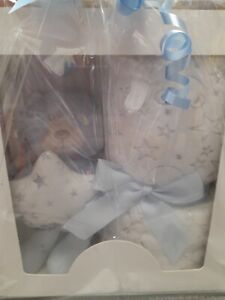 15cm Baby Boy Gift Set comes gift wrapped and with a bow