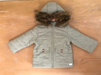 Koala Kids ребенка ясельного возраста девочек пальто с капюшоном искусственного меха карманы светло-зеленый размер 2T - Изображение 1 из 4