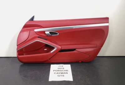 ✅ Panel de tarjeta de puerta de pasajero 17-19 OEM Porsche 718 982 911 991 Cayman cuero rojo Foto 1 de 4