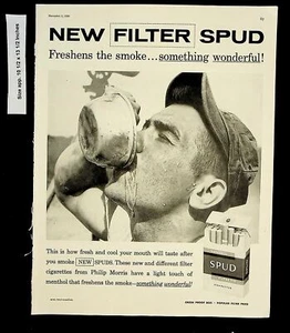 1956 New Filter Spud Cigarettes Vintage Print Ad 8460 - Picture 1 of 1
