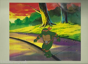 TEENAGE MUTANT NINJA TURTLES Rare MICHAELANGELO Orig Production Animation Cels  - Picture 1 of 4