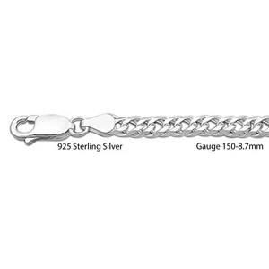 925 Sterling Silver Men Women Chain Bracelet - Rombo 150 - Picture 1 of 1