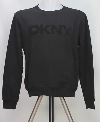 Sudadera Suéter DKNY Para Hombre Logo Terciopelo Cuello Redondo Manga Larga Negra Talla M Foto 1 de 4