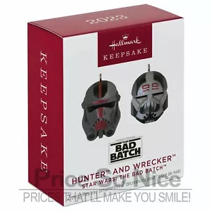 Hallmark 2023 Mini Ornaments - Hunter and Wrecker Star Wars: The Bad Batch NEW - Picture 1 of 2