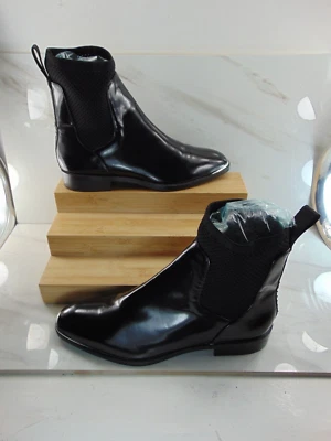 Zara TRAFALUC Black Leather Studded Metal Tip Pull on Ankle Boots EURO 40 M - Image 1 of 4