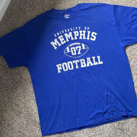 2007 University of Memphis Football Blue Tee Shirt Size: XL Cover