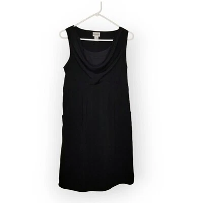 "MOTHERHOOD MATERNITY" BLACK COWNECKLINE POCKET CAREER CASUAL PARTY DRESS SIZE:M - Image 1 of 4