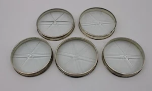 Vintage Frank M Whiting argento sterling con sottobicchiere cristallo tagliato set da 5 - 3"  - Foto 1 di 9