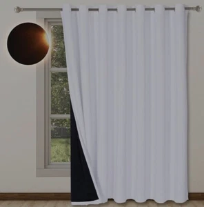 WONTEX 100% Blackout Curtains for Bedroom/Living Room/Patio, 52inX84in 2panels - Picture 1 of 14