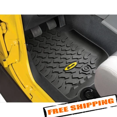 Bestop 51500-01 Pair of Black Front Floor Liners for 2007-2013 Jeep Wrangler JK Foto 1 de 4