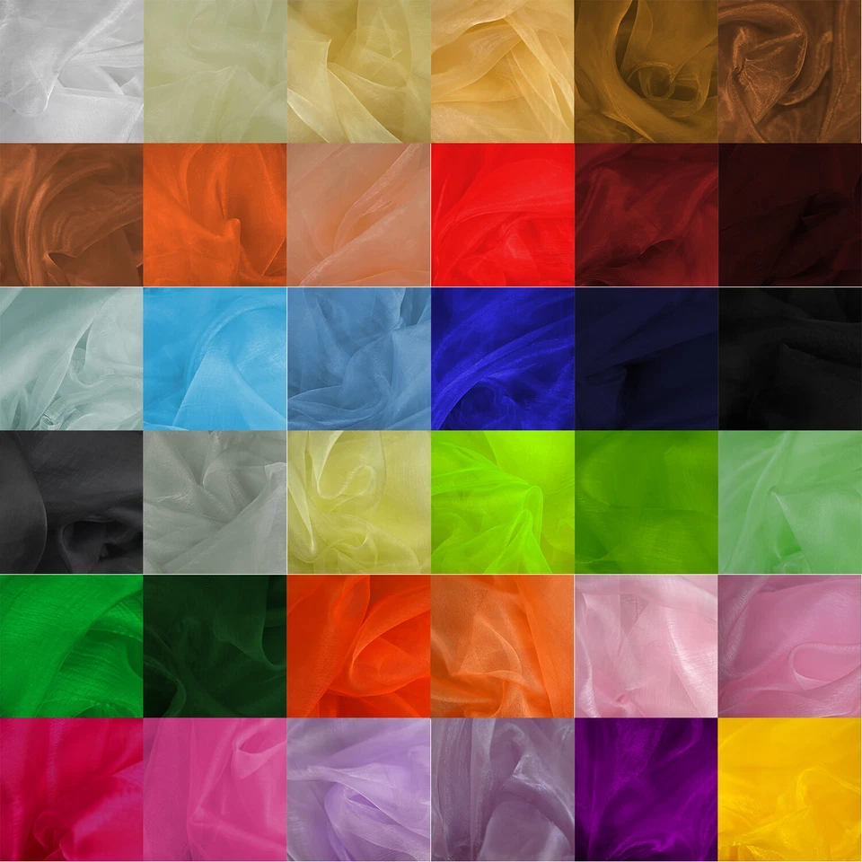 Premium Crystal Sheer Organza Voile Fabric Curtain Backdrop Display Material - Image 1 of 1