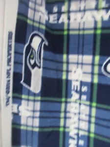 NFL Seattle Seahawks BLUE PLAID Fleece Fabric SZ 32"x62" NEW - Picture 1 of 8