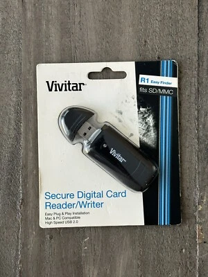 Genuine Vivitar Secure Digital SD Memory Card Reader/Writer VIV-CR-35 - Plug N P - Image 1 of 2