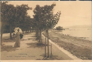 CROATIA Crikvenica animaed beach promande PC 1910s - Picture 1 of 2