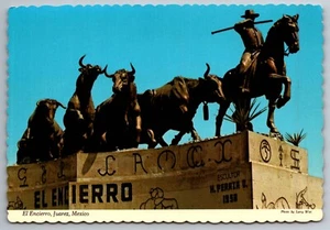 Postal Monumento a los Toros, El Encierro, Juárez México Plaza de Toros L-7M - Imagen 1 de 2