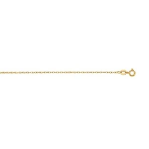 NEW 14K Solid Yellow Gold .85mm Loose Rope Chain With Spring Ring Lock-18 inches - Picture 1 of 3