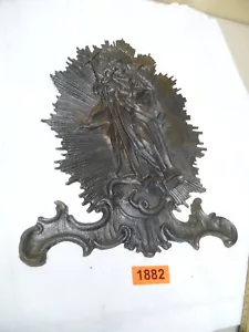 1882. Alte Gusseisen Wandplatte Relief Heiligenbild Deko Platte - Bild 1 von 5