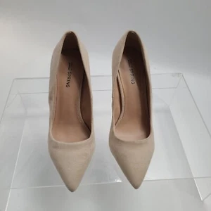 Call It Spring Slip On Suede Pointed Toe 4" Pump US Size: 9 Beige - Picture 1 of 8