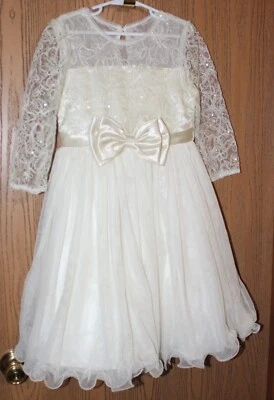 Bonnie Jean - Maxi Vestido Marfil Sólido - Formal - Niña Talla 8 Foto 1 de 2