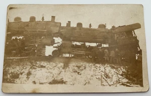 Antique Jackson MI Michigan Train Wreck RPPC Real Photo Postcard - Picture 1 of 11
