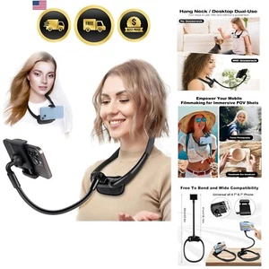 Cell Phone Stand Neck Holder Flexible Gooseneck Mount for Vlog Bed Desk - Zdjęcie 1 z 9