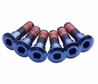 6x KTM 125 Duke 2017-2023 Blue Titanium Front Disc Rotor Bolts Screws M8x25 - Image 1 of 2