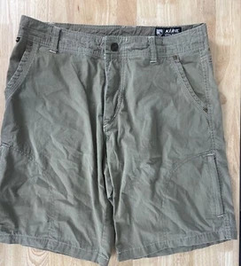 Kuhl Mens Hiking Shorts Size 34 Olive Green Vintage Patina Dye 10” Inseam - Picture 1 of 10