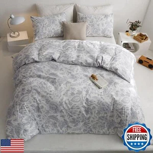 ECOCOTT Vintage Floral Duvet Cover Set, 100% Cotton Flower Patten Duvet Cover - Picture 1 of 5
