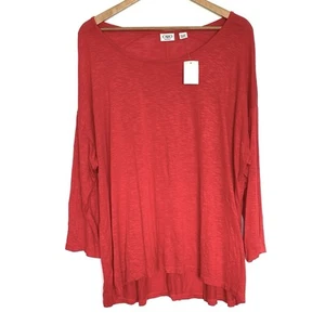 Cato Women’s Shirt Size 22/24W Red Lightweight 3/4 Sleeve Pullover Blouse NWT - Picture 1 of 10